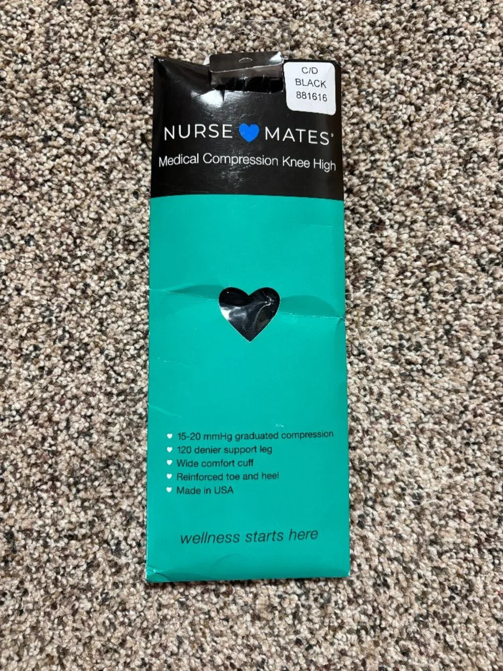 Nurse Mates Women's Black Medically Correct Compression Socks Knee High